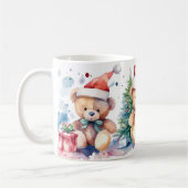 Waterverf feestelijke teddyberen kerst Mok (Links)