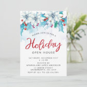 Waterverf Feestelijke Vakantie Open Huis Kaart (Staand voorkant)