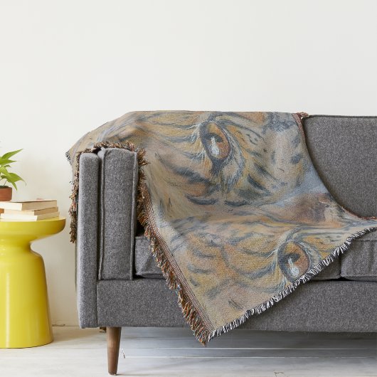 Waterverf feliene ogen en muilkorven deken