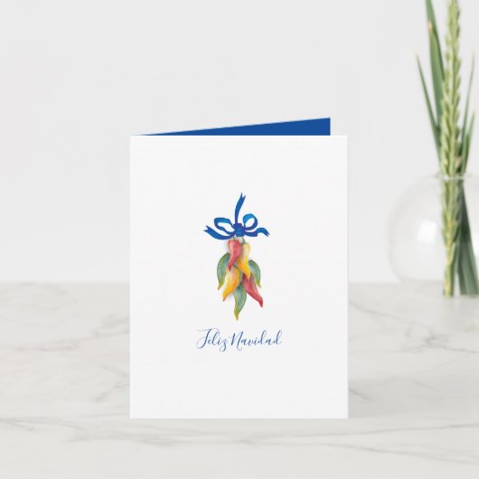 Waterverf Feliz Navidad Kerstmis Feestdagen Kaart (Voorkant)