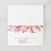 Waterverf felroze perzik herfst bloemenbruiloft plaatskaartje (Buitenkant ongevouwen)