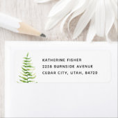 Waterverf fern. Bosbouwkundig bruiloft Etiket (Insitu)