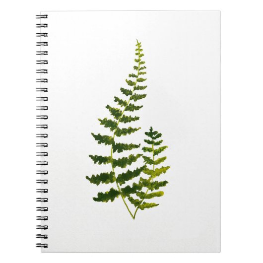 Waterverf Fern Botanische Greenery Rustic Elegant Notitieboek (Voorkant)