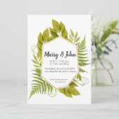 Waterverf Fern en Eucalyptus Golden Lijst Bedankkaart (Staand voorkant)