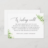 Waterverf fern. Greenery bruiloft die goed wenst Informatiekaartje (Voorkant / Achterkant)