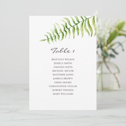 Waterverf fern. Greenery bruiloft Kaart (Staand voorkant)