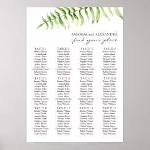 Waterverf fern. Greenery bruiloft Poster