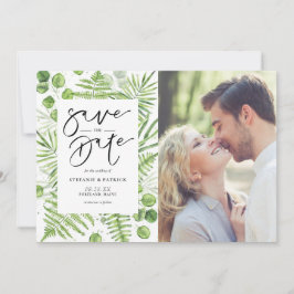 Waterverf Ferns en Eucalyptus Lijst Foto Save The Date