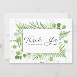 Waterverf Ferns en Eucalyptus Lijst Wedding Bedankkaart