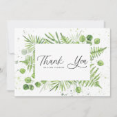 Waterverf Ferns en Eucalyptus Lijst Wedding Bedankkaart (Voorkant)