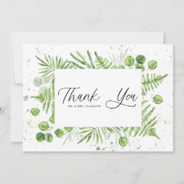 Waterverf Ferns en Eucalyptus Lijst Wedding Bedankkaart