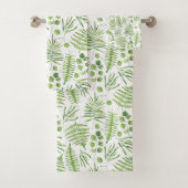 Waterverf Ferns en Eucalyptus Pattern Bad Handdoek (Insitu)