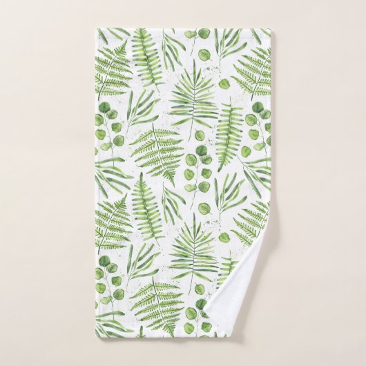 Waterverf Ferns en Eucalyptus Pattern Bad Handdoek (Handdoek)