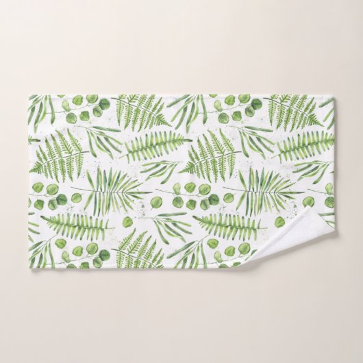 Waterverf Ferns en Eucalyptus Pattern Bad Handdoek (Handdoek)