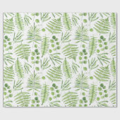 Waterverf Ferns en Eucalyptus Pattern Cadeaupapier (Vlak)