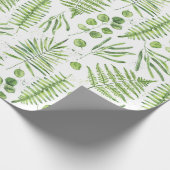 Waterverf Ferns en Eucalyptus Pattern Cadeaupapier (Hoek)