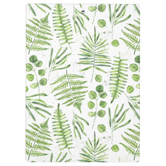 Waterverf Ferns en Eucalyptus Pattern Klembord (Achterkant)