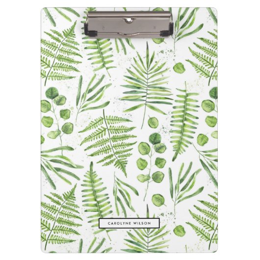 Waterverf Ferns en Eucalyptus Pattern Klembord (Voorkant)