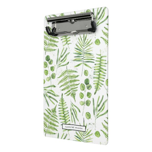 Waterverf Ferns en Eucalyptus Pattern Mini Klembord (Angled2)