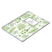 Waterverf Ferns en Eucalyptus Pattern Notitieboek (Linkerzijde)