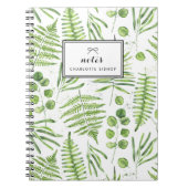 Waterverf Ferns en Eucalyptus Pattern Notitieboek (Voorkant)