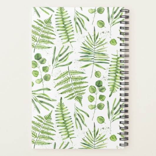 Waterverf Ferns en Eucalyptus Pattern Planner (Achterkant)
