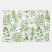 Waterverf Ferns en Eucalyptus Pattern Theedoek (Horizontaal)