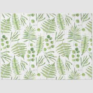 Waterverf Ferns en Eucalyptus Pattern Tissuepapier