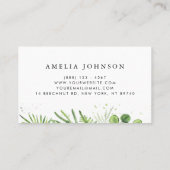 Waterverf Ferns en Eucalyptus Pattern Visitekaartje (Achterkant)