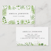 Waterverf Ferns en Eucalyptus Pattern Visitekaartje (Voorkant / Achterkant)