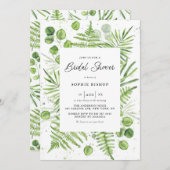 Waterverf Ferns en Eucalyptus Vrijgezellenfeest Kaart (Voorkant / Achterkant)