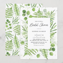 Waterverf Ferns en Eucalyptus Vrijgezellenfeest Kaart