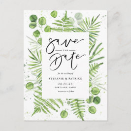 Waterverf Ferns & Eucalyptus Lijst Opslaan Datum Aankondigingskaart