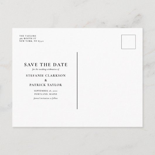 Waterverf Ferns & Eucalyptus Lijst Opslaan Datum Aankondigingskaart (Achterkant)