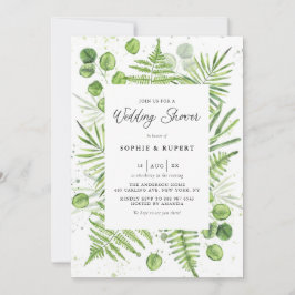 Waterverf Ferns & Eucalyptus Lijst Weddenschap Kaart