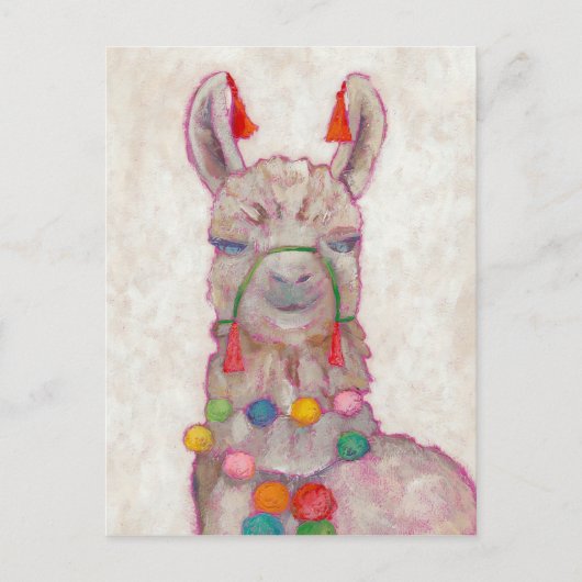 Waterverf Festival Llama Briefkaart (Voorkant)