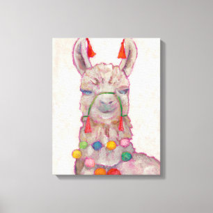 Waterverf Festival Llama Canvas Afdruk