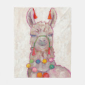 Waterverf Festival Llama Fleece Deken (Voorkant)