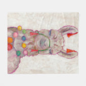 Waterverf Festival Llama Fleece Deken (Voorkant (Horizontaal))