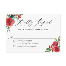 Waterverf Festive Floral Borders Winter RSVP