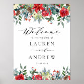 Waterverf Festive Floral Garland Weddenschap Welko Poster (Voorkant)