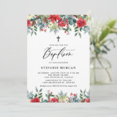 Waterverf Festive Floral Garland Winter Baptisme Kaart (Staand voorkant)