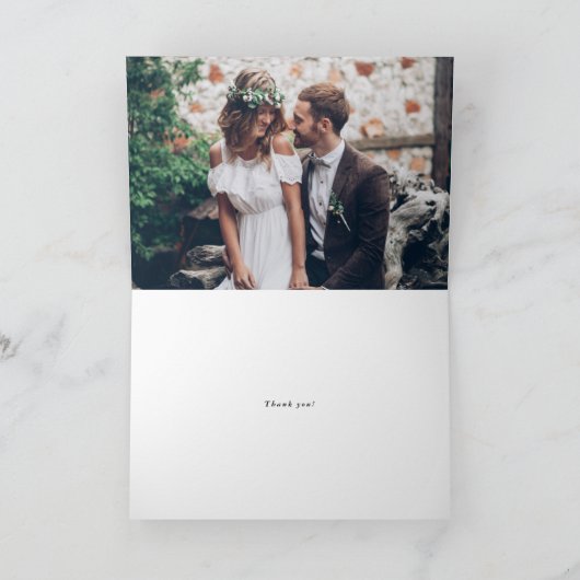 Waterverf Festive Floral Garland Winter Wedding Bedankkaart (Binnen)