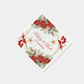 Waterverf Festive Poinsettia Winter Wedding Servet (Hoek)