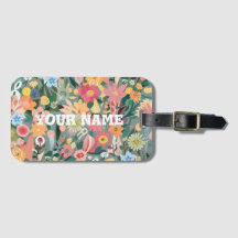 Waterverf fibrant Bloemtuin Groen en perzik