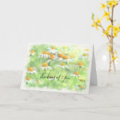 Waterverf Field Daisies Denken aan U Sympathie Kaart (Gele Bloem)