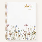 Waterverf Field Wildflowers Foliage Notes Notitieboek (Voorkant)