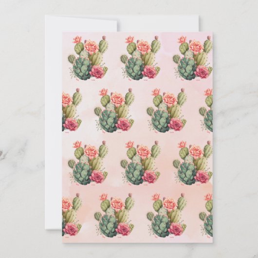 Waterverf Fiesta Cactus Floral Vrijgezellenfeest Kaart (Achterkant)