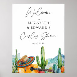 Waterverf Fiesta Koppels Douche Welkomstbord Poster