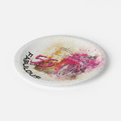  Waterverf fiets Fabulous 55th Birthday Papieren Bordje (Gekanteld)